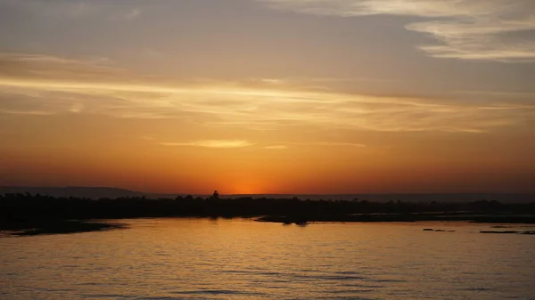 Sonnenuntergang Über Dem Nil Ägypten — Stockfoto