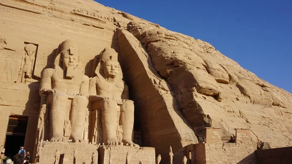Vista Dos Templos Abu Simbel Egito — Fotografia de Stock