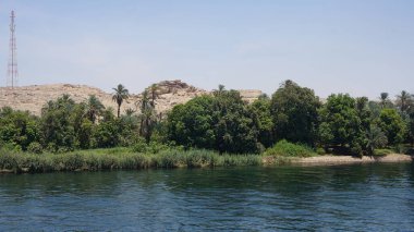 Mısır 'daki Nil Nehri kıyısının manzarası