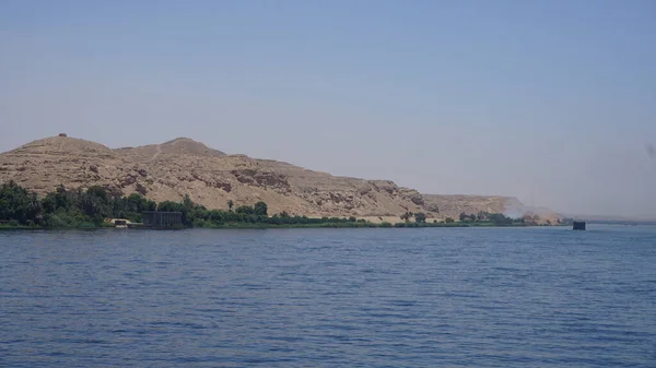 Landscape of the bank of the Nile River in Egypt