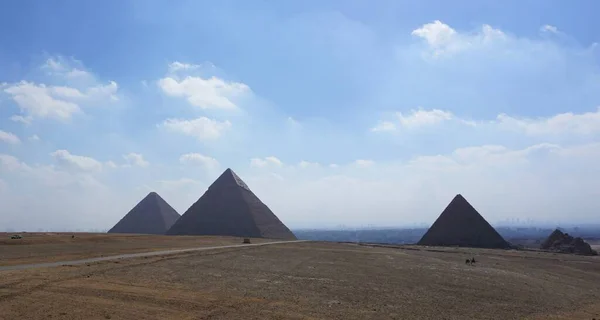 Pyramids Giza Sphinx Egypt Global Tourist Area Wonders World - Stock-foto