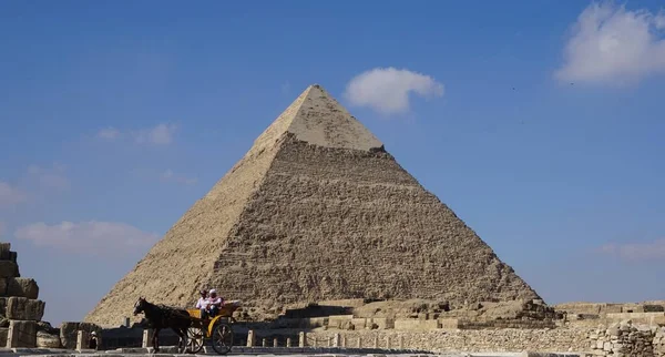 Pyramids Giza Sphinx Egypt Global Tourist Area Wonders World — стоковое фото