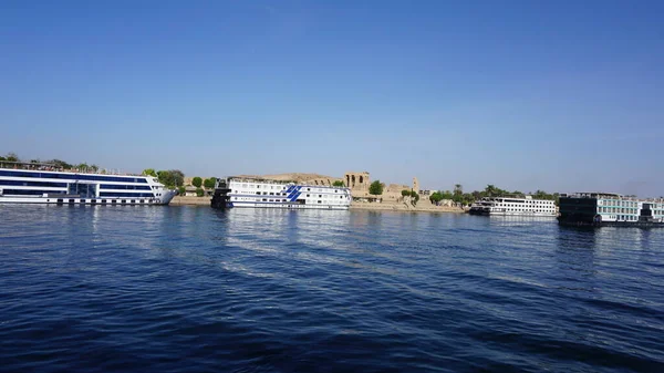 Edfu Egypt July 2022 River Cruise Ship Nile River — Fotografia de Stock