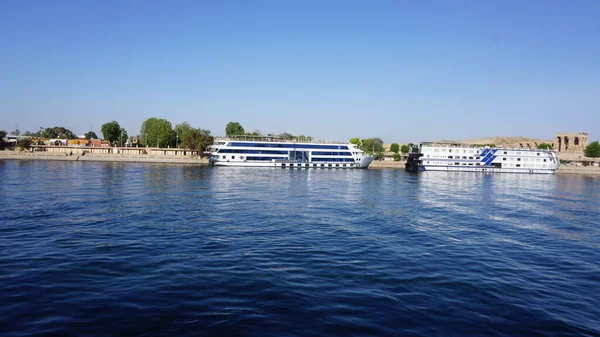 Edfu Mısır Temmuz 2022 Nil Nehri Ndeki Nehir Yolcu Gemisi — Stok fotoğraf