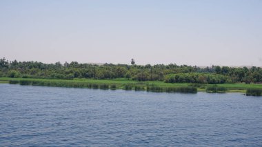 Mısır 'daki Nil Nehri kıyılarının manzarası