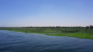 Mısır 'daki Nil Nehri kıyılarının manzarası