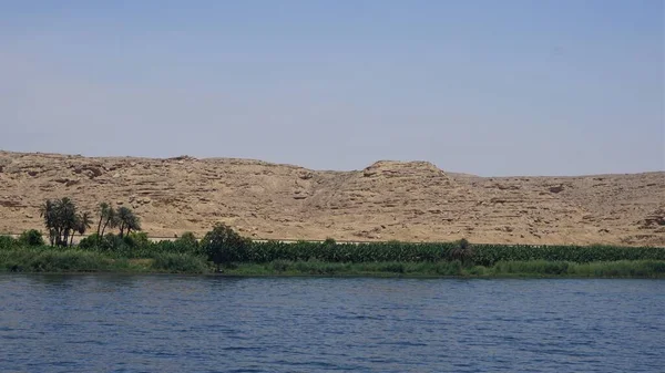 Tájkép Part Nílus Folyó Egyiptomban — Stock Fotó