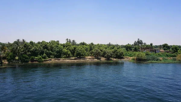 Krajobraz Brzegów Nilu Egipcie — Zdjęcie stockowe