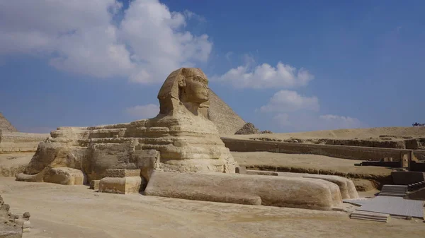 Сфінкс Велика Піраміда Гізі Гізе Єгипет — стокове фото