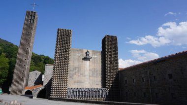 View of the sanctuary of Arantzazu in Gipuzkoa, Basque Country