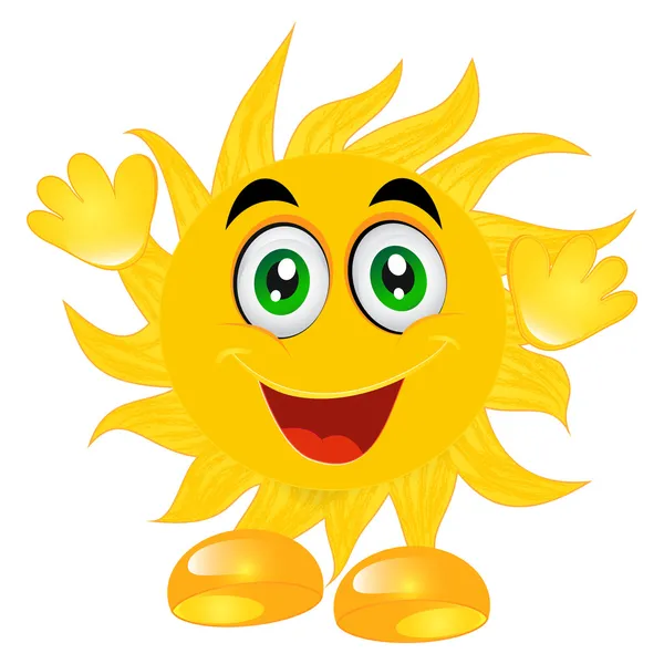 Eine Sonne mit einem Lächeln — Stockvektor