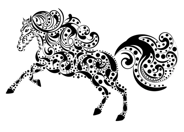 Cheval vintage par un motif — Image vectorielle