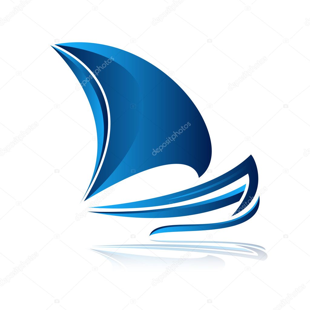 Abstract sail logo design template