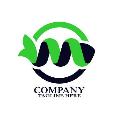 Modern soyut medya balık logosu. Vektör illüstrasyonu