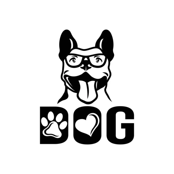 Modern Smart Dog Logo Vector Illustration —  Vetores de Stock