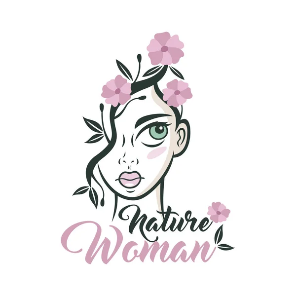 Modern Beauty Woman Nature Logo Vector Illustration — Image vectorielle