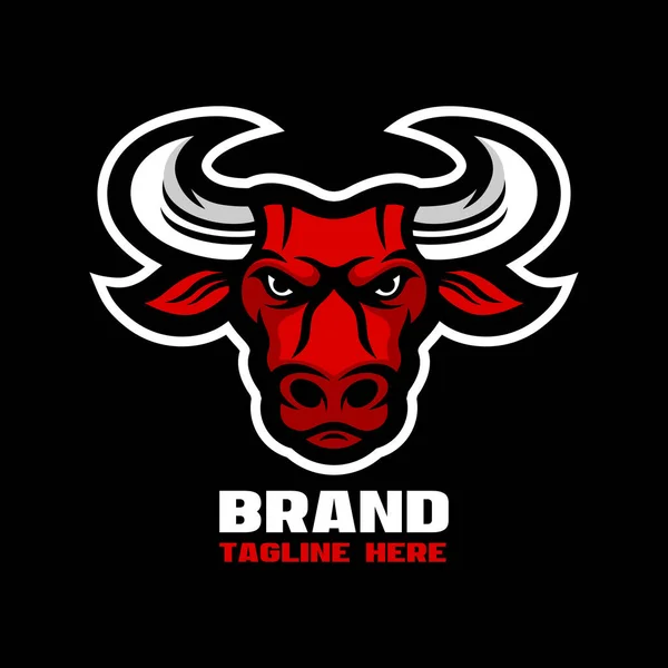 Modern Mascot Head Bull Logo Vector Illustration —  Vetores de Stock