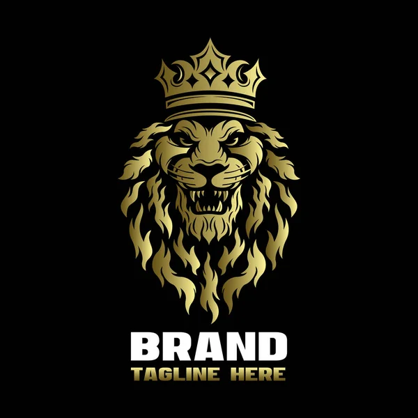 Modern Lion King Head Mascot Logo Vector Illustration — Image vectorielle