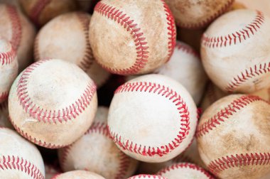 Old practice baseballs clipart