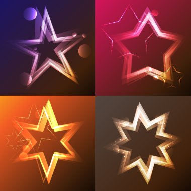 Shiny star vector background collection clipart