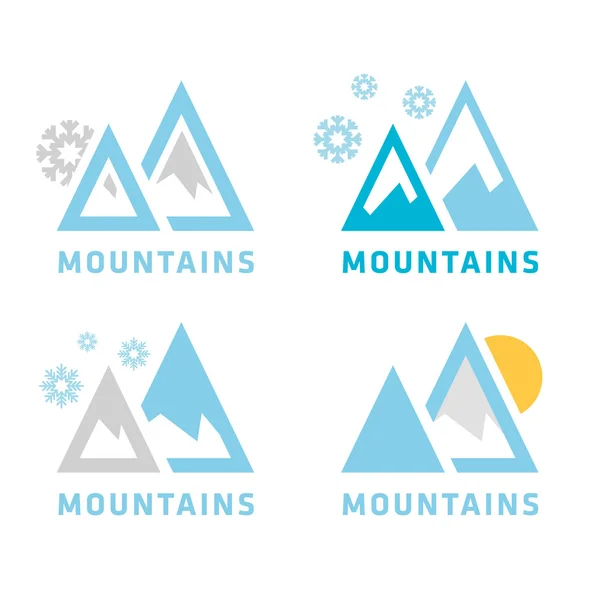 Sammlung von Bergikonen. Designelemente des Mountain-Logos. — Stockvektor