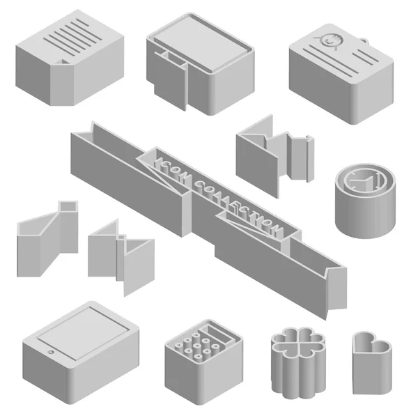 Symbole der 3D-Technologie — Stockvektor