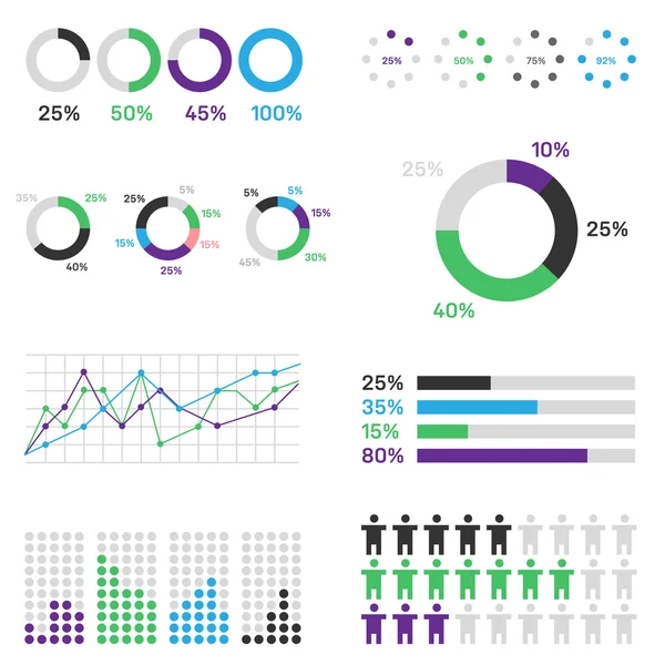 Infografika průzkum výsledky prvků — Stockový vektor