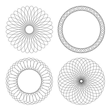 vektör Guillochlu rozet koleksiyonu.