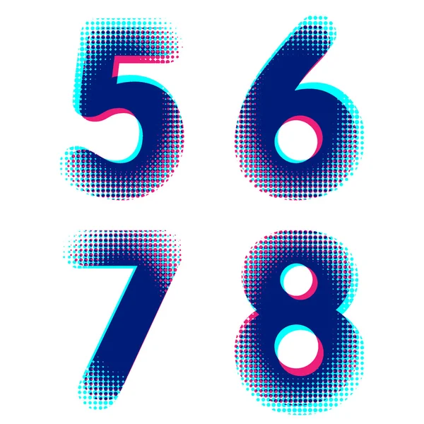 Vector spotted raster numbers — Stock Vector