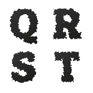 soyut siyah vektör Alfabe harf ve rakam