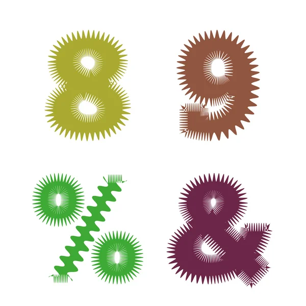 Alphabet abstrait coloré et collection de numéros — Image vectorielle