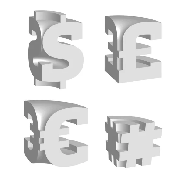 Vector perspective alphabet — Stock Vector