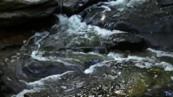 Akıntı Kayaların Üzerinden Akıyor — Stok video