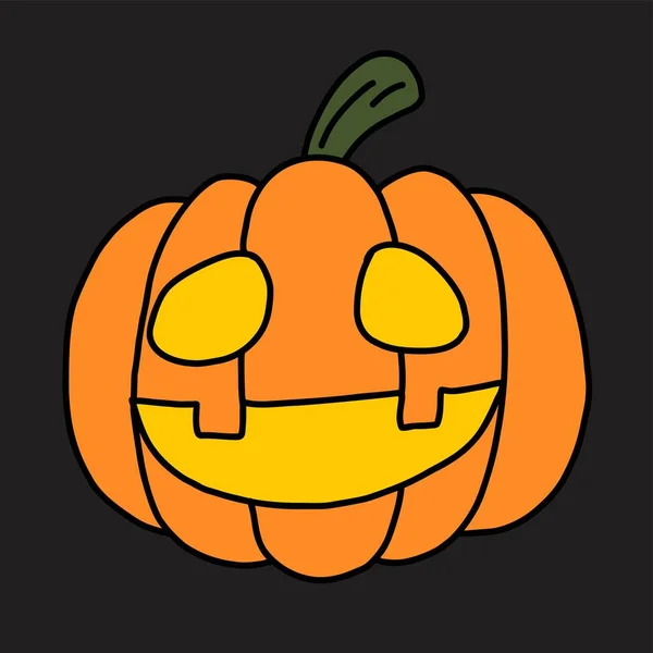 Prostota Halloween Dynia Freehand Rysunek Płaski Projekt — Wektor stockowy
