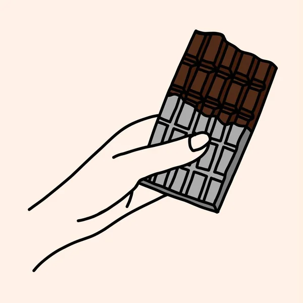 Doodling Szabadkézi Vázlat Vázlat Rajz Egy Csokoládé Bár — Stock Vector