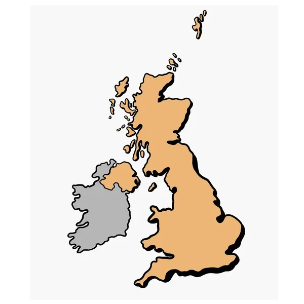 英国地图的涂鸦手绘图 — 图库矢量图片