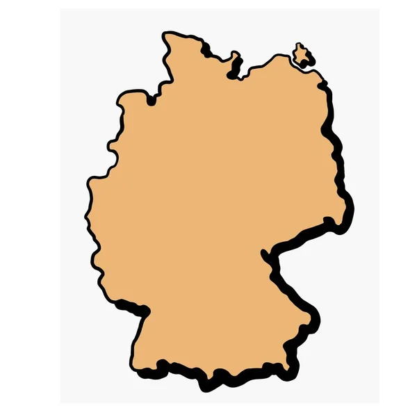 Doodle Dibujo Mano Alzada Alemania Mapa — Vector de stock