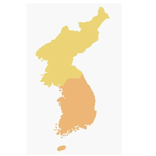 Doodle Freehand Σχέδιο Του Χάρτη Της Βόρειας Και Νότιας Κορέας — Διανυσματικό Αρχείο
