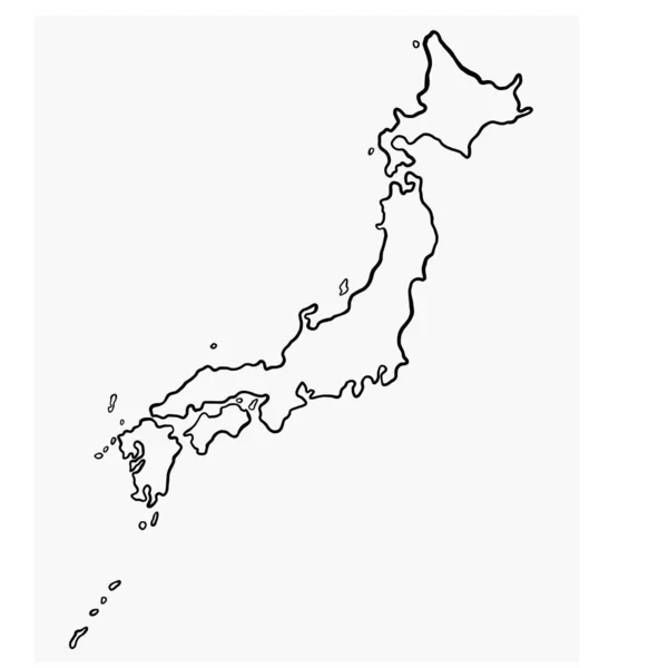 Doodle Freehand Σχέδιο Του Χάρτη Της Ιαπωνίας — Διανυσματικό Αρχείο