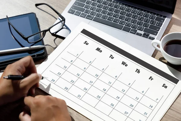 Agenda Actividad Calendario Información Eventos Cita Para Reunión —  Fotos de Stock