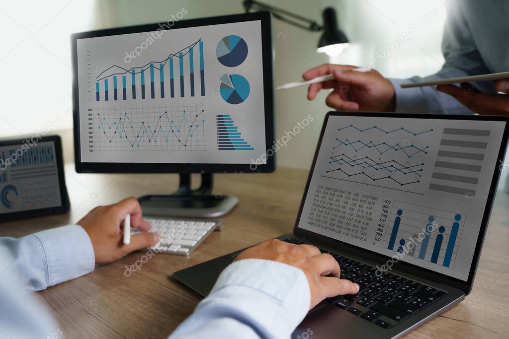 analysis  businessman with graphs analysis  technology and financial growth Business Documents