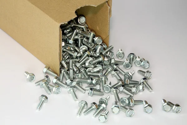 Thread forming screws with box — Stock Photo, Image