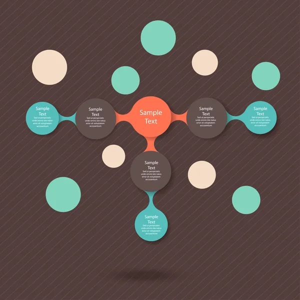 Renkli metaball vektör diyagramı infographics yuvarlak — Stok Vektör