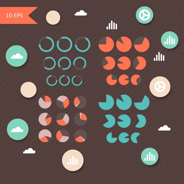 Vector colorful metaball round diagram infographics — Stock Vector