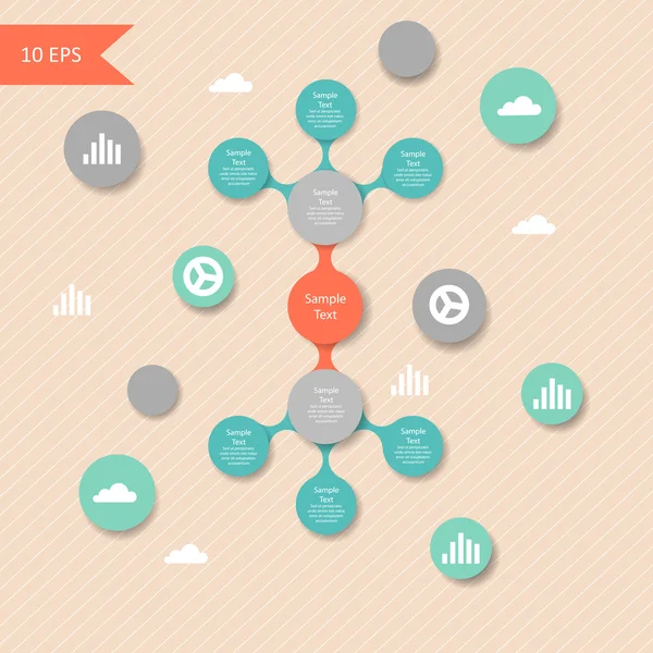 renkli metaball vektör diyagramı infographics yuvarlak