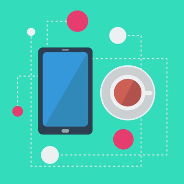 vektör düz infographics ile smartphone