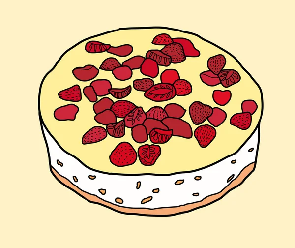 Векторный клубничный пирог — стоковый вектор