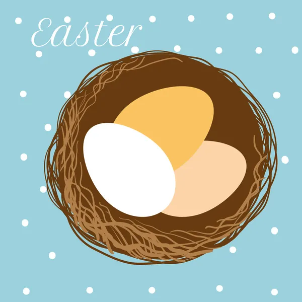 Vector Easter eggs in nest — Stock Vector