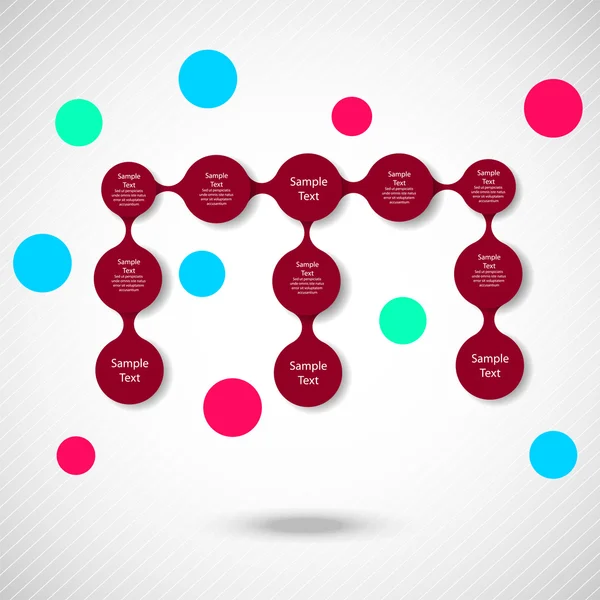 Metaball renkli yuvarlak diyagramı infographics — Stok Vektör