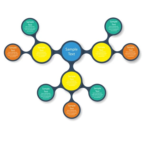 Kleurrijke ronde diagram infographics voor presentaties — Stockvector